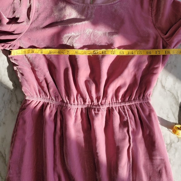 J Crew Rose Velvet Dress Tulip Hem Pink Velvet - Picture 7 of 8